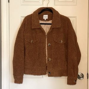Vici Plush Pocketed Button Down Teddy Jacket